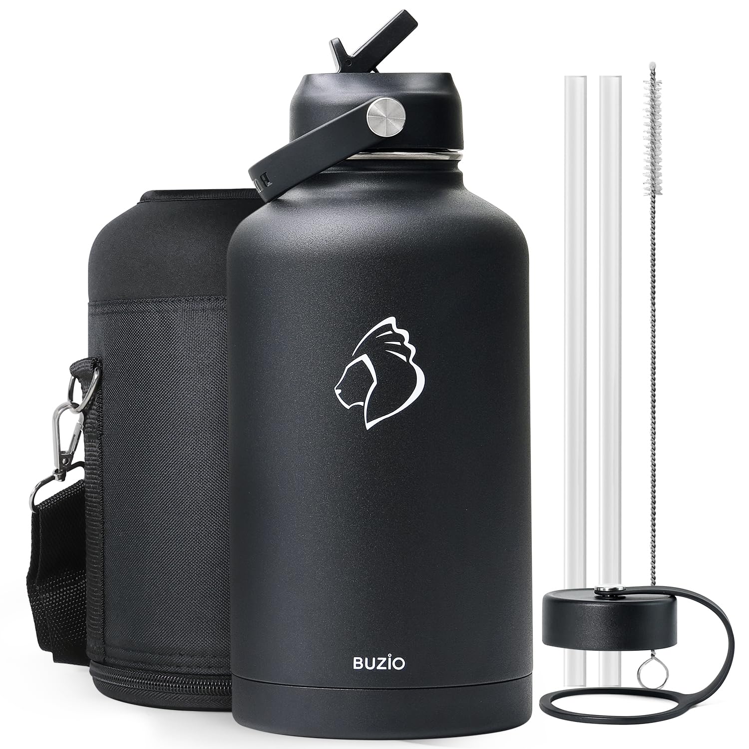 Buzio Vacuum Insulated Stainless Steel Water Bottle 64Oz (Cold For 48 Hrs/Hot For 24 Hrs) Bpa Free Double Wall Travel Mug/Flask